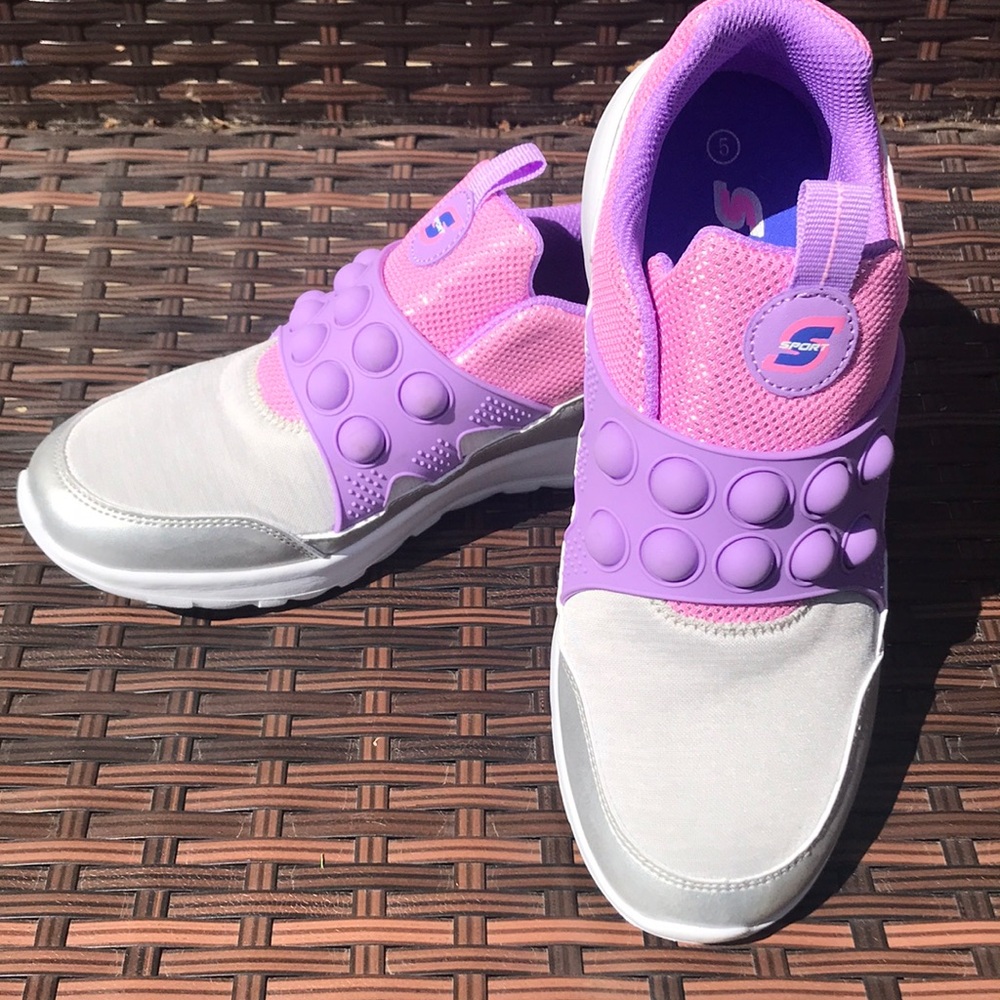 Skechers Kids' Purple and Gray Slip-On Shoes